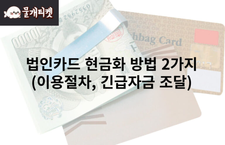 법인카드 현금화 방법 2가지(이용절차, 긴급자금 조달)